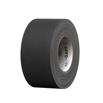 ProTapes Pro Gaff Premium Matte Cloth Gaffer's Tape With Rubber Adhesive, 11 mils Thick, 55 yds Length, 3" Width, Black (Pack of 1)