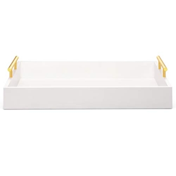 Modern Decorative Tray with Gold Silver Handles
