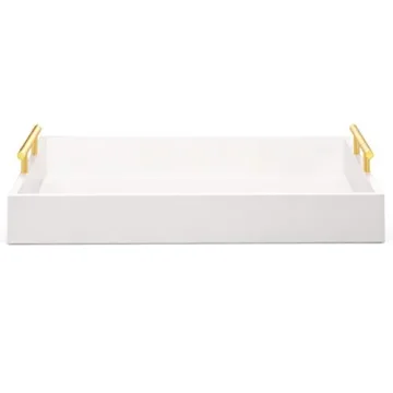 Modern Decorative Tray with Gold Silver Handles