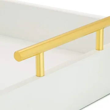Modern Decorative Tray with Gold Silver Handles