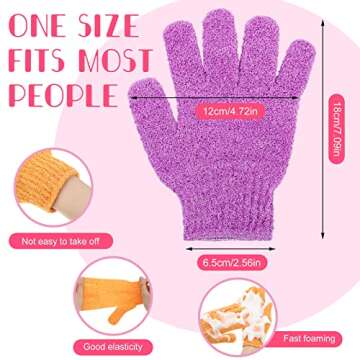 Tegeme 50 Pcs Exfoliating Gloves for Body, Double Sided Exfoliating Bath Shower Gloves for Women Deep Clean Skin for Spa Massage Beauty Skin Shower Scrubber Bathing Accessories(13 Colors)