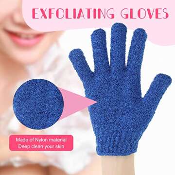 Tegeme 50 Pcs Exfoliating Gloves for Body, Double Sided Exfoliating Bath Shower Gloves for Women Deep Clean Skin for Spa Massage Beauty Skin Shower Scrubber Bathing Accessories(13 Colors)