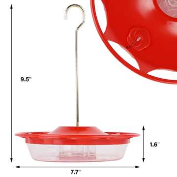 Juegoal 12 oz Hummingbird Feeder with 12 Port Access