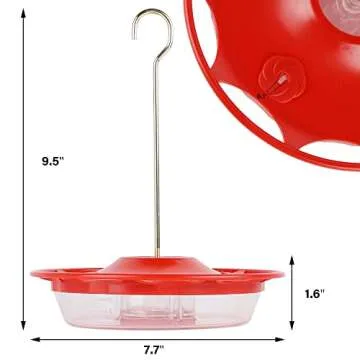 Juegoal 12 oz Hummingbird Feeder with 12 Port Access