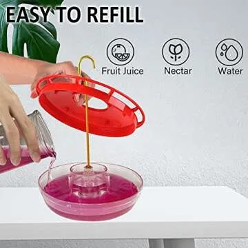Juegoal 12 oz Hummingbird Feeder with 12 Port Access