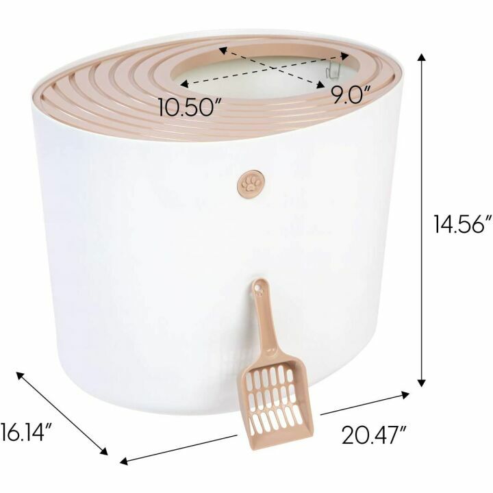 Large Round Top Entry Cat Litter Box for Stylish Spaces