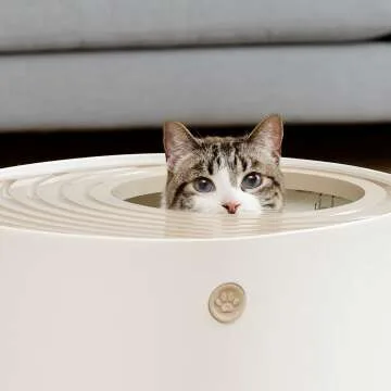 Large Round Top Entry Cat Litter Box for Stylish Spaces