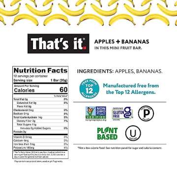 That's it. Mini Fruit Bars Gift Pouch (Variety 36 Count) No Sugar Added, Plant-Based, Vegan & Gluten...