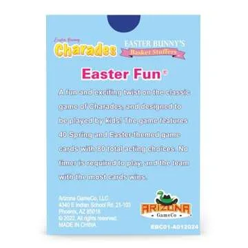 Arizona GameCo Easter Bunny Charades for Kids – A Fun Spring/Easter-Themed Game - No Reading Required - Makes a Great Gift or Easter Basket Stuffer - 80 Acting Choices - No Timer Needed - Ages 6+