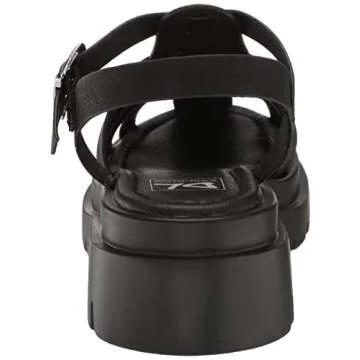 Dirty Laundry Women's Kingman Sandal, Black Smooth, 7