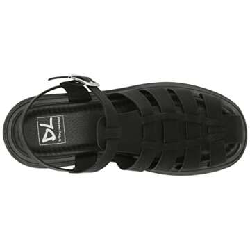 Dirty Laundry Women's Kingman Sandal, Black Smooth, 7