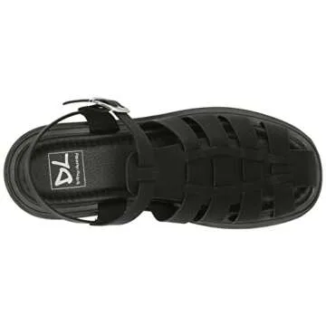 Dirty Laundry Women's Kingman Sandal, Black Smooth, 7