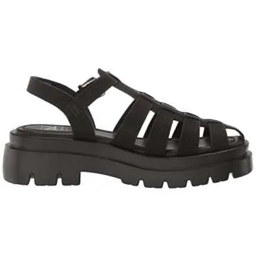Dirty Laundry Women's Kingman Sandal, Black Smooth, 7