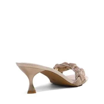 DREAM PAIRS Women's Rhinestone Open Toe Low Kitten Heels Sexy Stilettos Pump Sandals Party Evening Prom Dance Dress Shoes, Size 5.5, Gold/Rhinestone, SDHS2216W