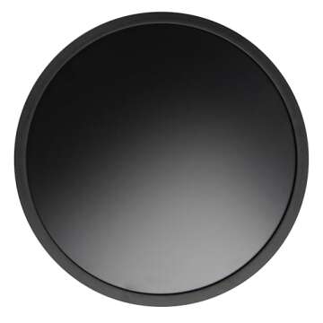 Bloomingville Boho Round Metal Accent Table with Tray Style Top and Handwoven Bamboo Storage Shelf, Black and Natural