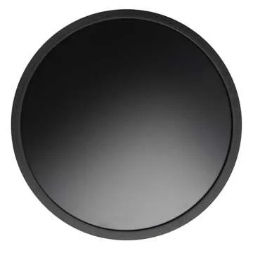 Bloomingville Boho Round Metal Accent Table with Tray Style Top and Handwoven Bamboo Storage Shelf, Black and Natural