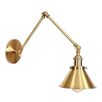 Atc Wall Sconce Lighting 2 Arm Adjutment Industrial Retro Loft Style Vintage Wall Lamp Luminaire Fixture (Bulbs Not Included) for Home Cafe Bar Décor