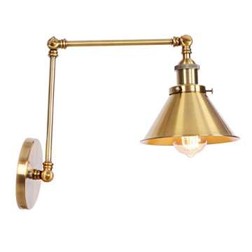 Atc Wall Sconce Lighting 2 Arm Adjutment Industrial Retro Loft Style Vintage Wall Lamp Luminaire Fixture (Bulbs Not Included) for Home Cafe Bar Décor