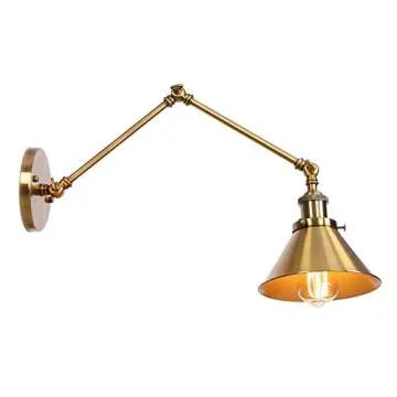 Atc Wall Sconce Lighting 2 Arm Adjutment Industrial Retro Loft Style Vintage Wall Lamp Luminaire Fixture (Bulbs Not Included) for Home Cafe Bar Décor