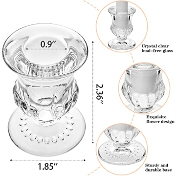 Elegant Glass Taper Candle Holders Set of 6 for All Occasions