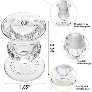 Elegant Glass Taper Candle Holders Set of 6 for All Occasions