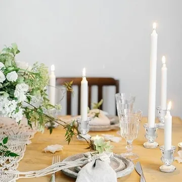 Elegant Glass Taper Candle Holders Set of 6 for All Occasions