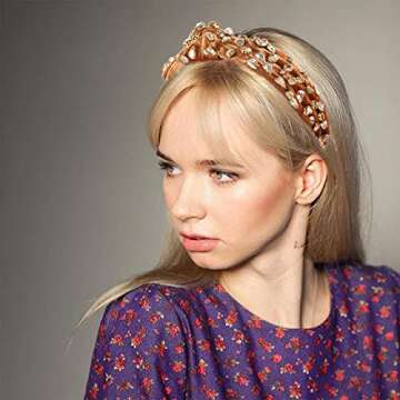 CENAPOG Rhinestone Headbands for Women Velvet Wide Crystal Hair Bands Knot Turban Headband for Girls...