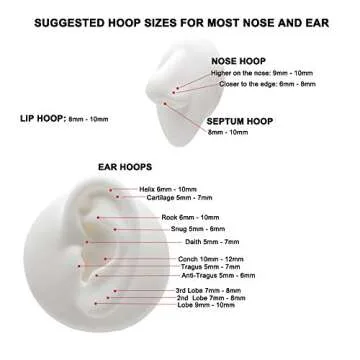 FANSING G23 Titanium Nose Rings for Men Septum Clicker 16g Lip Rings Rose Gold Plated Labret Jewelry 16 Gauge Conch Earrings Hoop 14mm Cartilage Earring Hoop Helix Lobe Piercing For Women