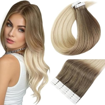 Full Shine Ombre Tape In Hair Extensions 14 Inch for Natural Volume and Style