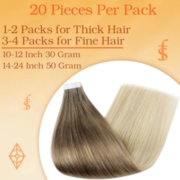 Full Shine Tape In Hair Extensions 14 Inch Ombre Style