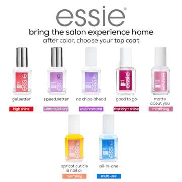 essie Nail Care, 8-Free Vegan, No Chips Ahead Top Coat, chip-resistant nail polish, 0.46 fl oz