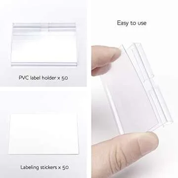 Durable Clip-On Label Holders for Organization, 50pcs Included