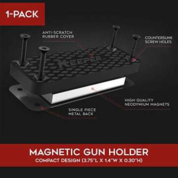 Keeper MG Gun Magnet - Secure Quickdraw Holder for Firearms
