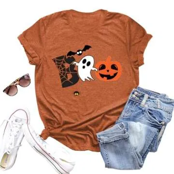 Funny Womens Halloween Pumpkin Shirt for Fall Festivities