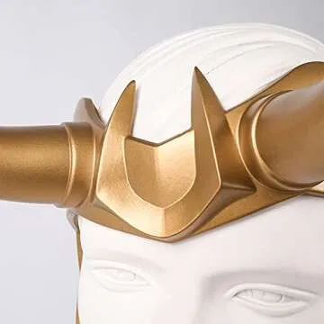 Bulex Superhero Helmet Crown Horns Cosplay Ragnarok Removable Adjustable Halloween Prop PVC (Gold)