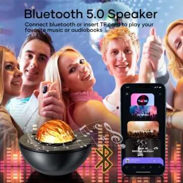 SUPFOO Galaxy Projector for Bedroom,Star Projector Night Light for Kids with White Noise and Bluetooth Music Speaker, Aurora Projector Remote Control & Timing Sky Starry Projector,Party,Home(Black)