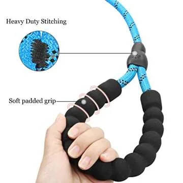 TagME Slip Leads for Dogs, 6 FT Heavy Duty Dog Leash with Padded Handle, Strong Rope No Pull Pet Training Leash for Small Dogs,Blue