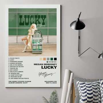 Megan Moroney Lucky Poster Canvas Art Painting Decor Wall Posters Bedroom Gym Decorative 12x18inch(30x45cm)