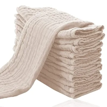 Cute Castle 12 Pack Muslin Burp Cloths for Baby - Soft 100% Cotton Spit Up Rags