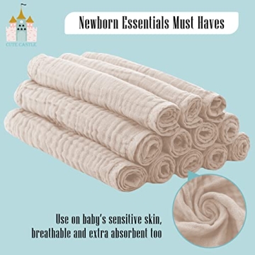 Cute Castle Muslin Burp Cloths - Ultra-Soft and Absorbent
