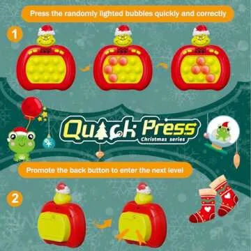 Upgraded Pop Push Game Toy for Kids, Quick Fast Push Pop Puzzle Handheld Game Light up Fidget Toy 8-12, Pop Bubble Sensory Toys Christmas Stocking Stuffers Birthday Gifts for Kids Ages 3-12