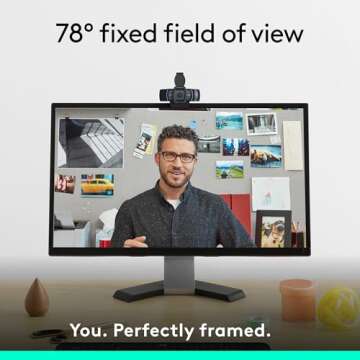 Logitech C920e HD 1080p Mic-Disabled Webcam, certified for Zoom and Microsoft Teams, TAA Compliant
