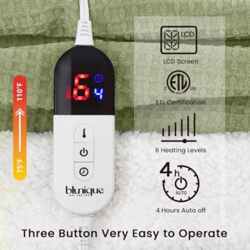 Blunique Heated Blanket - Fast Heating & Cozy Comfort for All