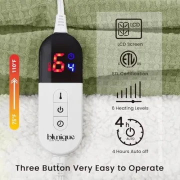 Blunique Heated Blanket - Fast Heating & Cozy Comfort for All