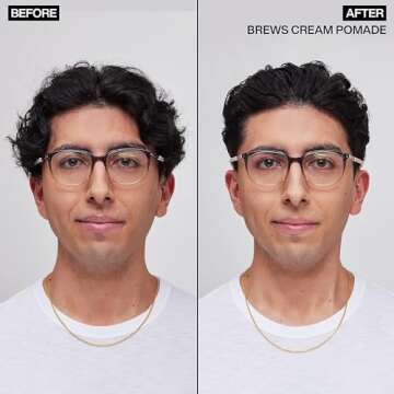 Redken Brews Cream Pomade For Men | Men's Hair Styling Pomade | Medium Hold | Natural, Smooth Finish With Low Shine | For All Men Hair Types | Water-Based Pomade | 3.4 Oz