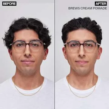 Redken Brews Cream Pomade For Men | Men's Hair Styling Pomade | Medium Hold | Natural, Smooth Finish With Low Shine | For All Men Hair Types | Water-Based Pomade | 3.4 Oz