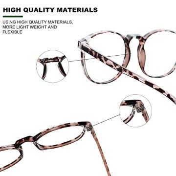 Przene 3 Pack Blue Light Blocking Glasses Women/Men,Retro Round Computer Glasses Anti Eye Strain/UV/Glare, Gaming Glasses. (Black/Crystal/Transparent Amber)