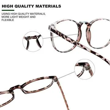 Przene 3 Pack Blue Light Blocking Glasses Women/Men,Retro Round Computer Glasses Anti Eye Strain/UV/Glare, Gaming Glasses. (Black/Crystal/Transparent Amber)