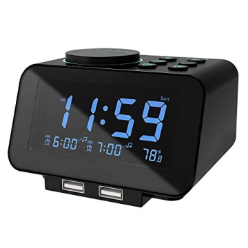 uscce Digital Dual Alarm Clock Radio - Customizable Features for Every Morning