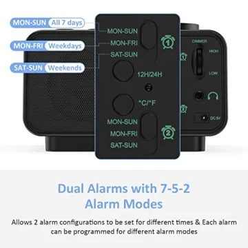 uscce Digital Dual Alarm Clock - Customizable and Compact